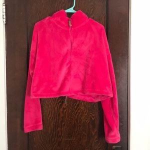 Crop fleece sweater